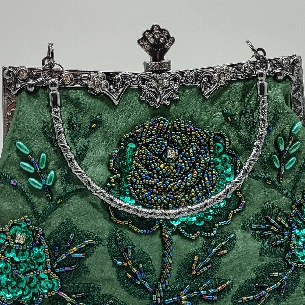 Vintage Floral Embroidered Clutch Handbag - Picture 7 of 8